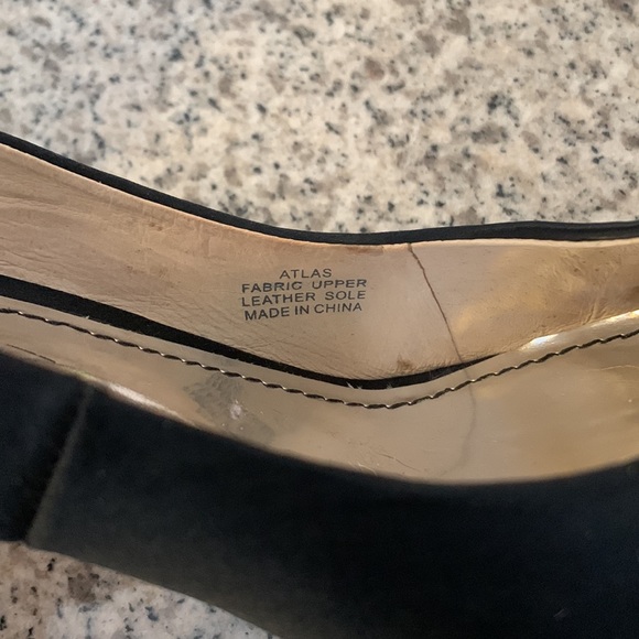 ABS Black Satin Platform Heels - Picture 5 of 6